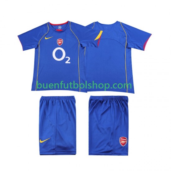 Camiseta de Fútbol Arsenal Retro 2004 2005 Segunda Equipación Manga Corta Niño
