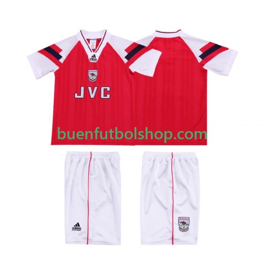 Camiseta de Fútbol Arsenal Retro 1992 1994 Primera Equipación Manga Corta Niño