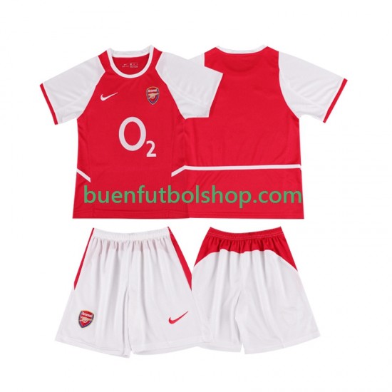 Camiseta de Fútbol Arsenal Retro 2002 2003 Primera Equipación Manga Corta Niño