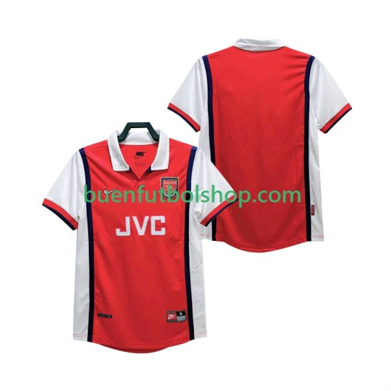 Camiseta de Fútbol Arsenal Retro 1998 1999 Primera Equipación Manga Corta Hombre