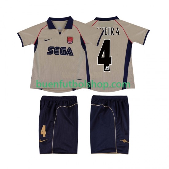 Camiseta de Fútbol Arsenal VIEIRA 4 Retro 2001 2002 Segunda Equipación Manga Corta Niño Camiseta de Fútbol Arsenal VIEIRA 4 Retro 2001 2002 Segunda Equipación Manga Corta Niño
