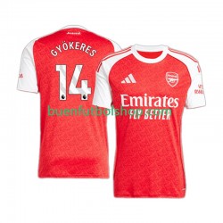 Camiseta de Fútbol Arsenal Viktor Gyokeres 14 2025-2026 Primera Equipación Manga Corta Hombre
