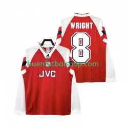 Camiseta de Fútbol Arsenal WRIGHT 8 Retro 192 1994 Primera Equipación Manga Larga Hombre