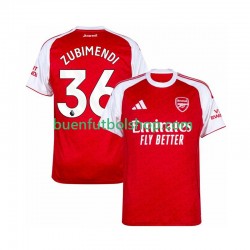 Camiseta de Fútbol Arsenal Zubimendi 36 2025-2026 Primera Equipación Manga Corta Hombre