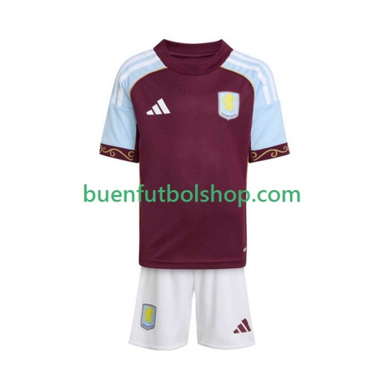 Camiseta de Fútbol Aston Villa 2025-2026 Primera Equipación Manga Corta Niño