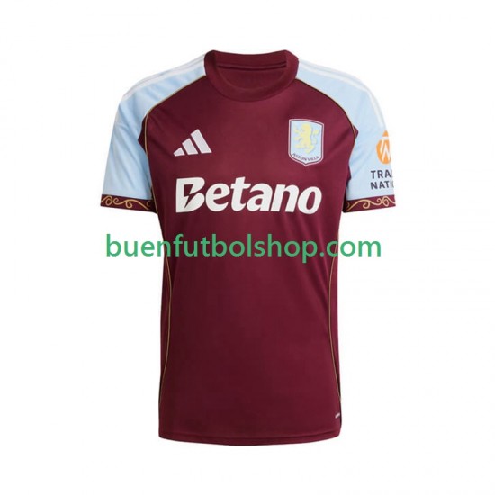 Camiseta de Fútbol Aston Villa 2025-2026 Primera Equipación Manga Corta Hombre
