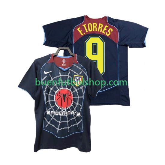 Camiseta de Fútbol Atlético Madrid F TORRES 9 Retro 2004 2005 Segunda Equipación Manga Corta Hombre
