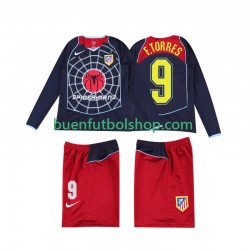 Camiseta de Fútbol Atlético Madrid F TORRES 9 Retro 2004 2005 Segunda Equipación Manga Larga Niño