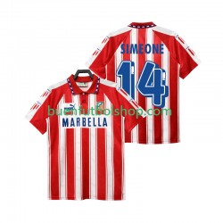 Camiseta de Fútbol Atlético Madrid SIMEONE 14 Retro 1994 1995 Primera Equipación Manga Corta Hombre