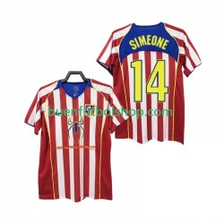 Camiseta de Fútbol Atlético Madrid SIMEONE 14 Retro 2004 2005 Primera Equipación Manga Corta Hombre