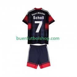 Camiseta de Fútbol Bayern de Múnich Scholl 7 Retro 1997 1999 Primera Equipación Manga Corta Niño