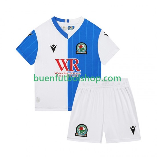 Camiseta de Fútbol Blackburn Rovers 2025-2026 Primera Equipación Manga Corta Niño