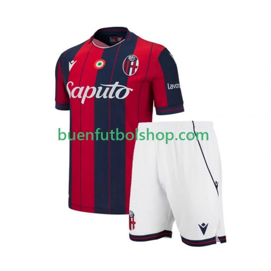 Camiseta de Fútbol Bologna 2025-2026 Primera Equipación Manga Corta Niño