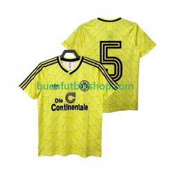 Camiseta de Fútbol Borussia Dortmund 5 Retro 1988 1989 Primera Equipación Manga Corta Hombre