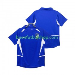 Camiseta de Fútbol Brasil Retro 2002 Segunda Equipación Manga Corta Hombre