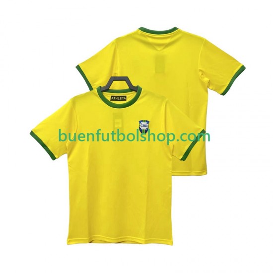 Camiseta de Fútbol Brasil Retro 1970 Primera Equipación Manga Corta Hombre