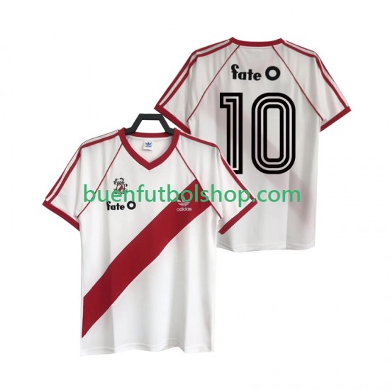 Camiseta de Fútbol CA River Plate 10 Retro 1986 Primera Equipación Manga Corta Hombre Camiseta de Fútbol CA River Plate 10 Retro 1986 Primera Equipación Manga Corta Hombre
