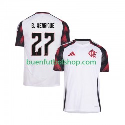 Camiseta de Fútbol CR Flamengo Bruno Henrique 27 2025-2026 Segunda Equipación Manga Corta Hombre