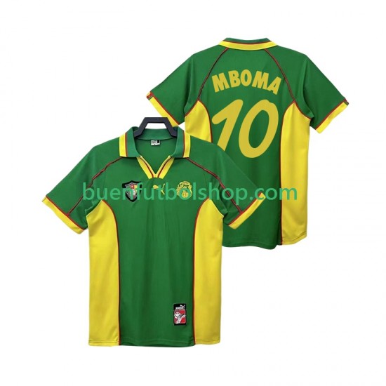 Camiseta de Fútbol Camerún MBOBA 10 Retro 1998 Primera Equipación Manga Corta Hombre Camiseta de Fútbol Camerún MBOBA 10 Retro 1998 Primera Equipación Manga Corta Hombre