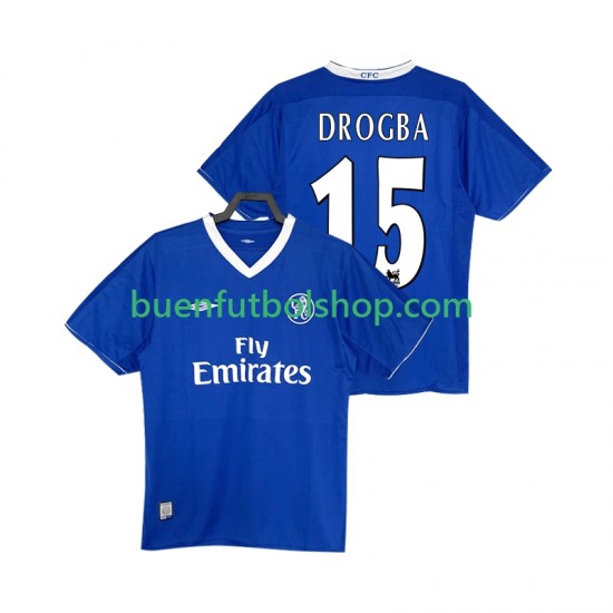 Camiseta de Fútbol Chelsea DROGBA 15 Retro 2003 2005 Primera Equipación Manga Corta Hombre Camiseta de Fútbol Chelsea DROGBA 15 Retro 2003 2005 Primera Equipación Manga Corta Hombre