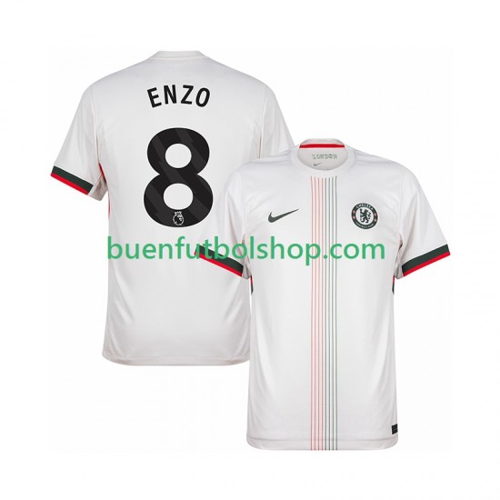 Camiseta de Fútbol Chelsea Enzo Fernandez 8 2025-2026 Segunda Equipación Manga Corta Hombre Camiseta de Fútbol Chelsea Enzo Fernandez 8 2025-2026 Segunda Equipación Manga Corta Hombre