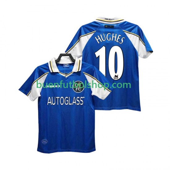 Camiseta de Fútbol Chelsea HUGHES 10 Retro 1997 1999 Primera Equipación Manga Corta Hombre Camiseta de Fútbol Chelsea HUGHES 10 Retro 1997 1999 Primera Equipación Manga Corta Hombre