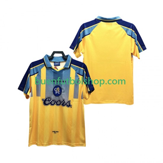 Camiseta de Fútbol Chelsea Retro 1995 1997 Segunda Equipación Manga Corta Hombre Camiseta de Fútbol Chelsea Retro 1995 1997 Segunda Equipación Manga Corta Hombre