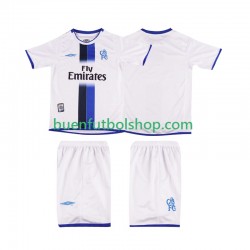 Camiseta de Fútbol Chelsea Retro 2003 2004 Segunda Equipación Manga Corta Niño