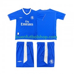 Camiseta de Fútbol Chelsea Retro 2003 2005 Primera Equipación Manga Corta Niño