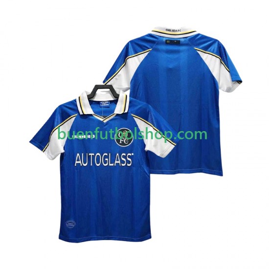 Camiseta de Fútbol Chelsea Retro 1997 1999 Primera Equipación Manga Corta Hombre Camiseta de Fútbol Chelsea Retro 1997 1999 Primera Equipación Manga Corta Hombre