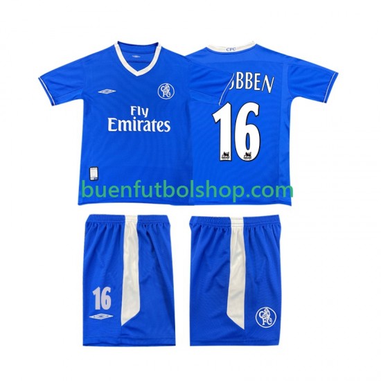 Camiseta de Fútbol Chelsea Robben 16 Retro 2003 2005 Primera Equipación Manga Corta Niño Camiseta de Fútbol Chelsea Robben 16 Retro 2003 2005 Primera Equipación Manga Corta Niño