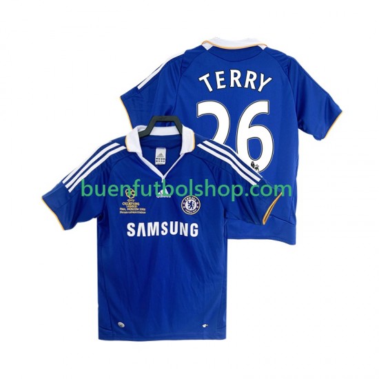 Camiseta de Fútbol Chelsea TERRY 26 Retro 2007 2008 Primera Equipación Manga Corta Hombre Camiseta de Fútbol Chelsea TERRY 26 Retro 2007 2008 Primera Equipación Manga Corta Hombre