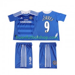 Camiseta de Fútbol Chelsea Torres 9 Retro 2011 2012 Primera Equipación Manga Corta Niño
