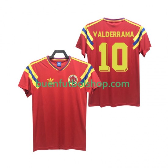 Camiseta de Fútbol Colombia VALDERRAMA 10 Retro 1990 Segunda Equipación Manga Corta Hombre Camiseta de Fútbol Colombia VALDERRAMA 10 Retro 1990 Segunda Equipación Manga Corta Hombre