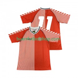 Camiseta de Fútbol Dinamarca 11 Retro 1986 Primera Equipación Manga Corta Hombre Camiseta de Fútbol Dinamarca 11 Retro 1986 Primera Equipación Manga Corta Hombre