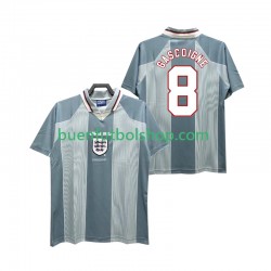 Camiseta de Fútbol Inglaterra CASCOIGNE 8 Retro 1996 Segunda Equipación Manga Corta Hombre