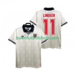Camiseta de Fútbol Inglaterra LINEKER 11 Retro 1990 Primera Equipación Manga Corta Hombre