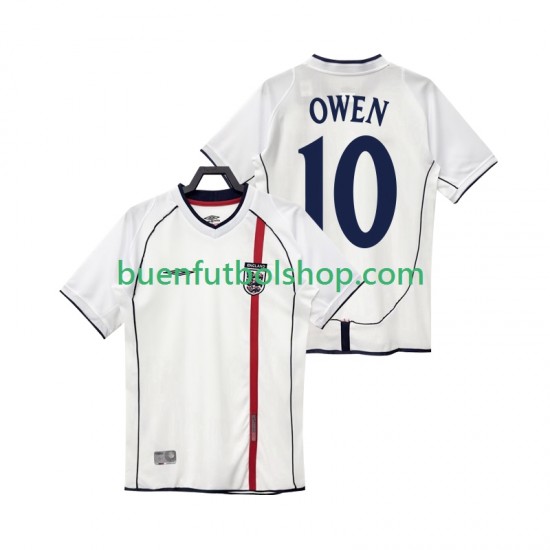 Camiseta de Fútbol Inglaterra OWEN 10 Retro 2002 Primera Equipación Manga Corta Hombre Camiseta de Fútbol Inglaterra OWEN 10 Retro 2002 Primera Equipación Manga Corta Hombre