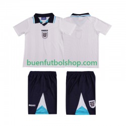 Camiseta de Fútbol Inglaterra Retro 1996 Primera Equipación Manga Corta Niño