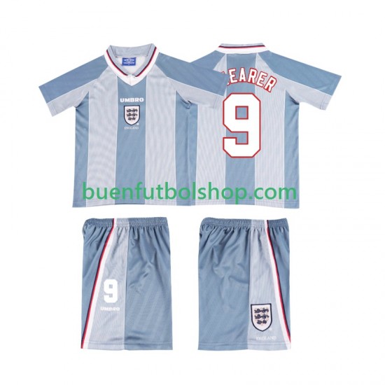 Camiseta de Fútbol Inglaterra SHEARER 9 Retro 1996 Segunda Equipación Manga Corta Niño Camiseta de Fútbol Inglaterra SHEARER 9 Retro 1996 Segunda Equipación Manga Corta Niño
