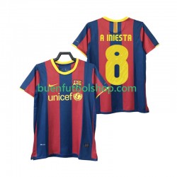 Camiseta de Fútbol FC Barcelona A INIESTA 8 Retro 2010 2011 Primera Equipación Manga Corta Hombre