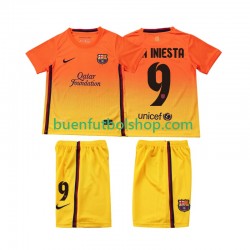 Camiseta de Fútbol FC Barcelona A INIESTA 9 Retro 2012 2013 Segunda Equipación Manga Corta Niño