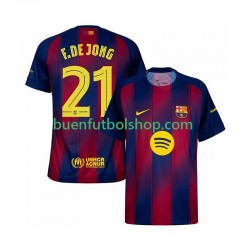 Camiseta de Fútbol FC Barcelona Frenkie de Jong 21 Champions League 2025-2026 Primera Equipación Manga Corta Hombre