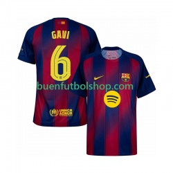 Camiseta de Fútbol FC Barcelona Gavi 6 Champions League 2025-2026 Primera Equipación Manga Corta Hombre