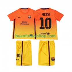 Camiseta de Fútbol FC Barcelona Lionel Messi 10 Retro 2012 2013 Segunda Equipación Manga Corta Niño