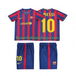 Camiseta de Fútbol FC Barcelona Lionel Messi 10 Retro 2009 2010 Primera Equipación Manga Corta Niño