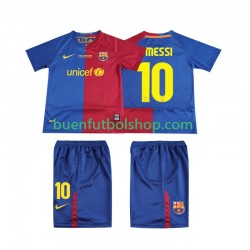 Camiseta de Fútbol FC Barcelona Lionel Messi 10 Retro Champions League 2008 2009 Primera Equipación Manga Corta Niño