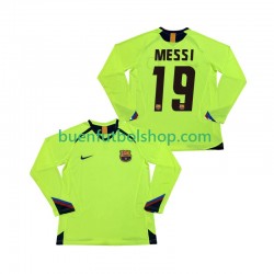 Camiseta de Fútbol FC Barcelona Lionel Messi 19 Retro 2005 2006 Segunda Equipación Manga Larga Hombre