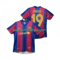 Camiseta de Fútbol FC Barcelona Lionel Messi 19 Retro 2007 2008 Primera Equipación Manga Corta Hombre