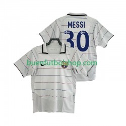 Camiseta de Fútbol FC Barcelona Lionel Messi 30 Retro 2003 2004 Segunda Equipación Manga Corta Hombre
